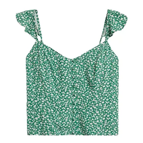 NWT Banana Republic Green Cropped Tank | L - Picture 2 of 8